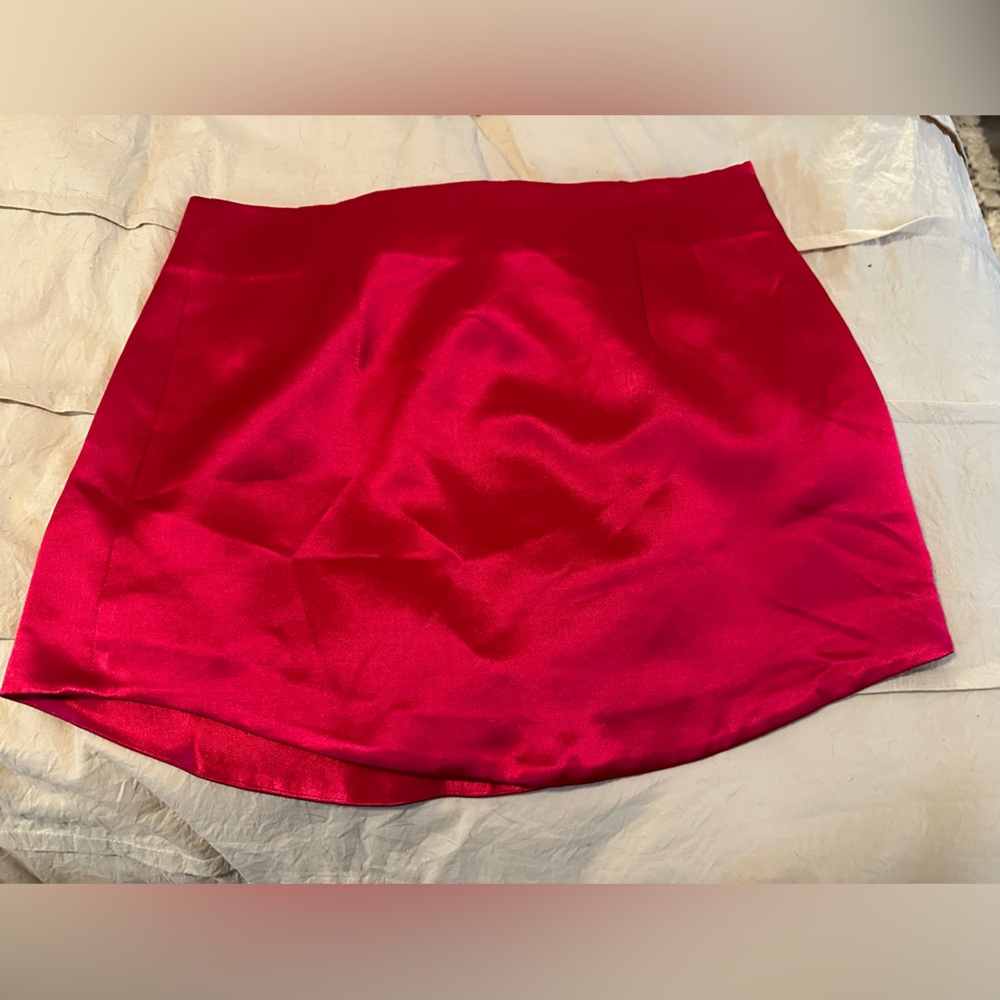 Zara Hot Pink Satin Mini Skirt